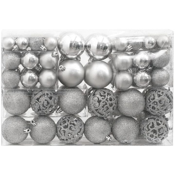 Julgranskulor 111 delar silver polystyren vidaXL – bild 3