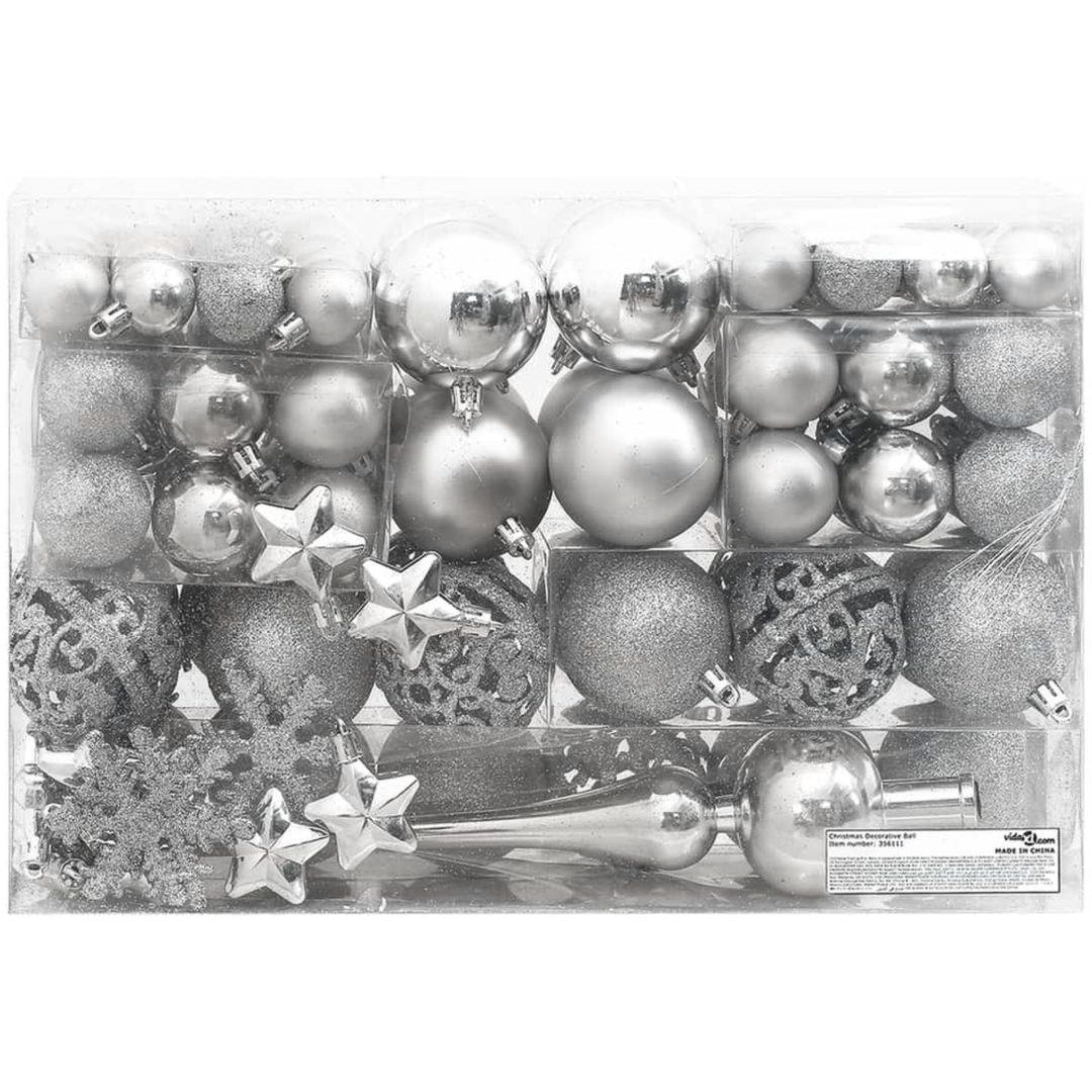 Julgranskulor 111 delar silver polystyren vidaXL – bild 4
