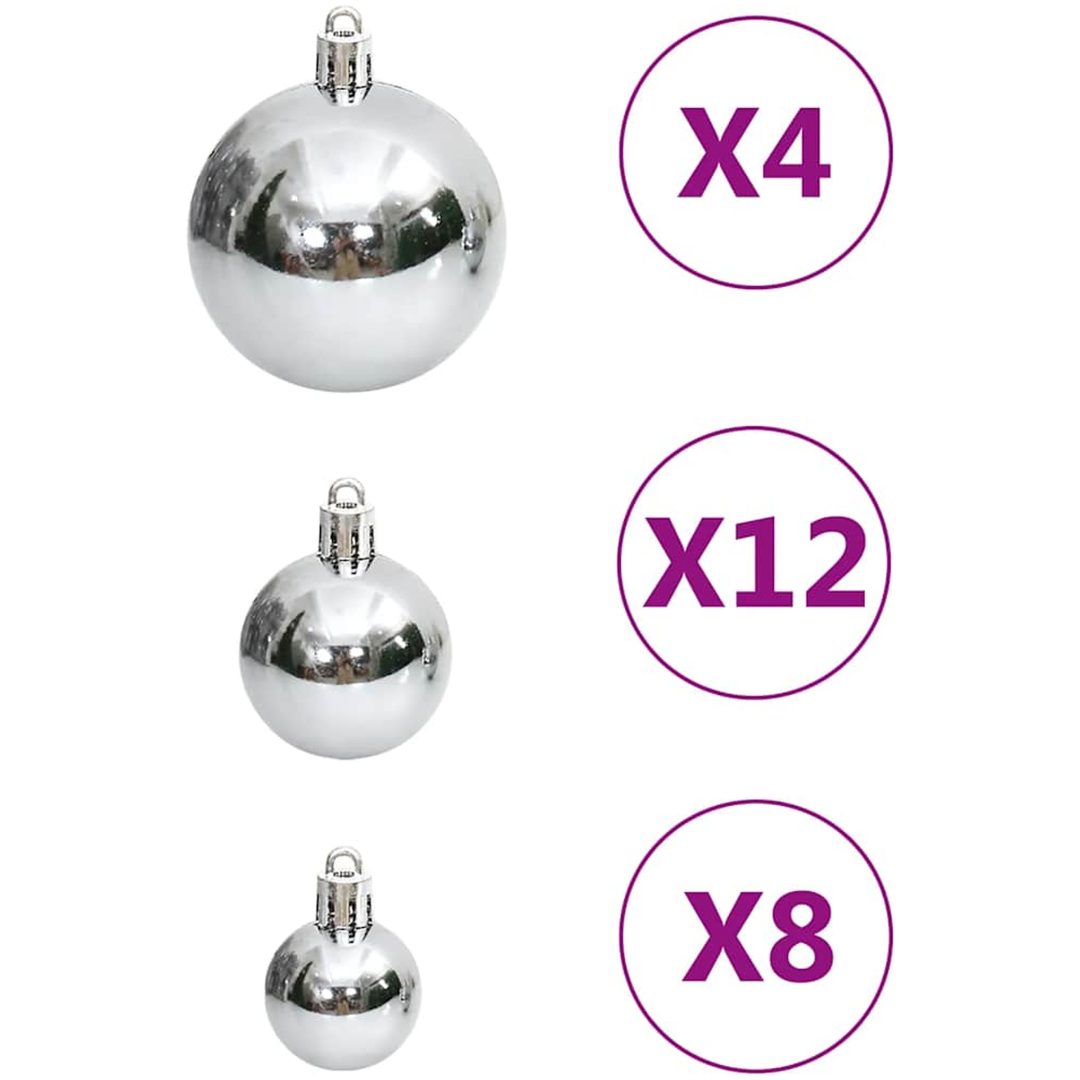 Julgranskulor 111 delar silver polystyren vidaXL – bild 6