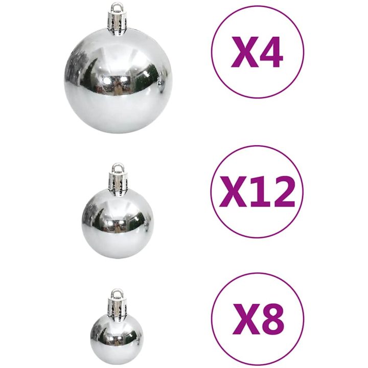 Julgranskulor 111 delar silver polystyren vidaXL – bild 6
