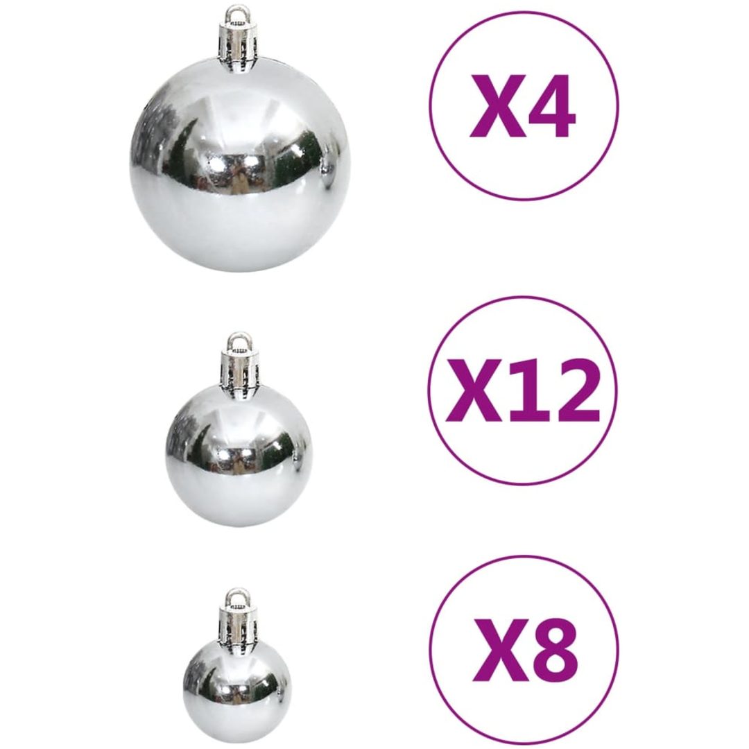 Julgranskulor 111 delar silver polystyren vidaXL – bild 7