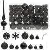 Julgranskulor 111 delar svart polystyren vidaXL – miniatyr 2