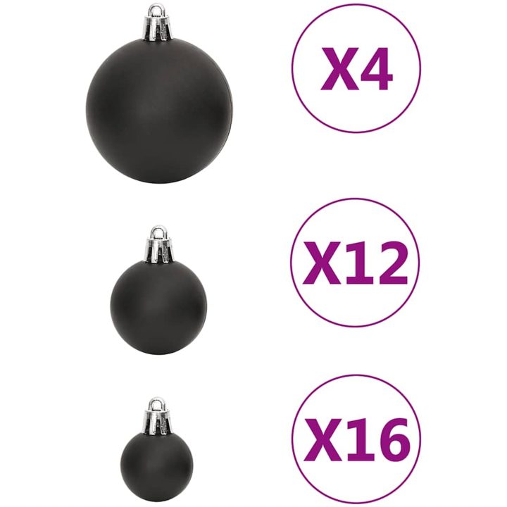 Julgranskulor 111 delar svart polystyren vidaXL – bild 5