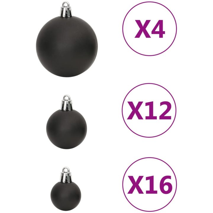 Julgranskulor 111 delar svart polystyren vidaXL – bild 6