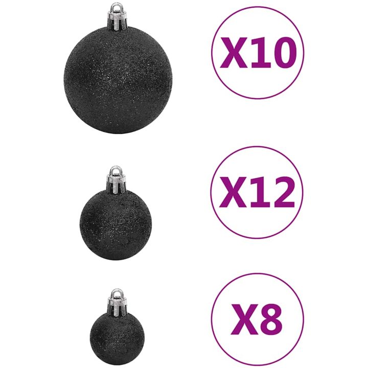 Julgranskulor 111 delar svart polystyren vidaXL – bild 7