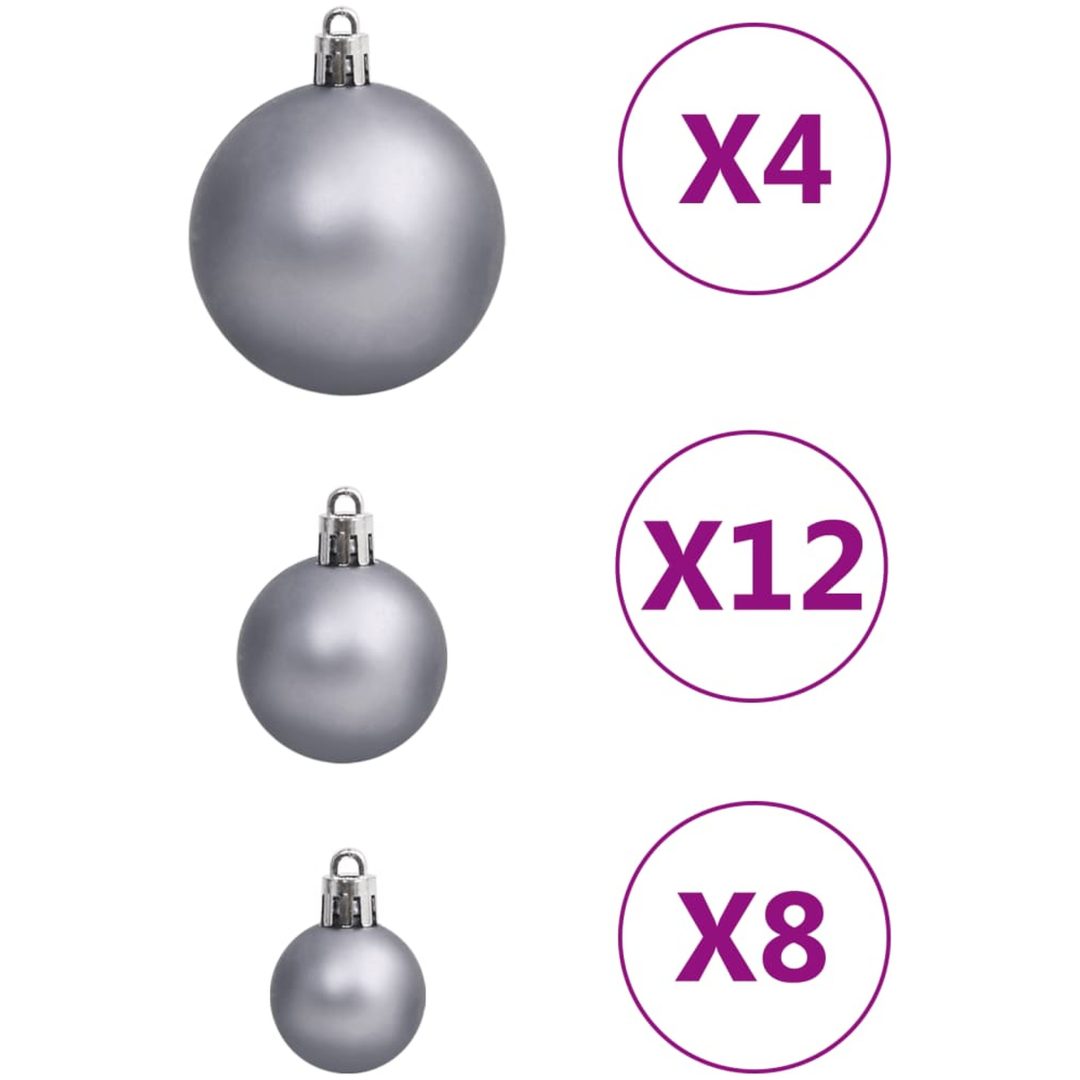 Julgranskulor 111 delar vit och grå polystyren vidaXL – bild 7