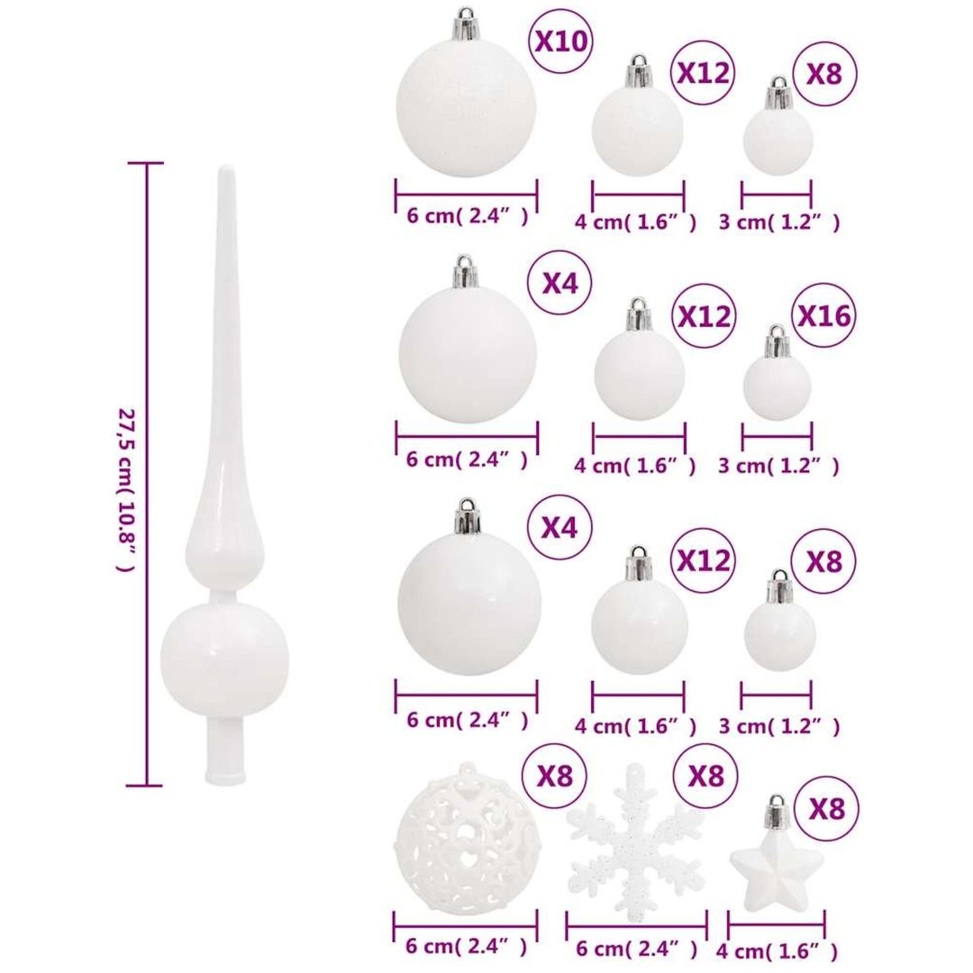 Julgranskulor 111 delar vit polystyren vidaXL – bild 12