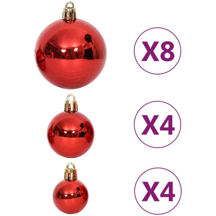 Julgranskulor 64 st röd och vit vidaXL – bild 7