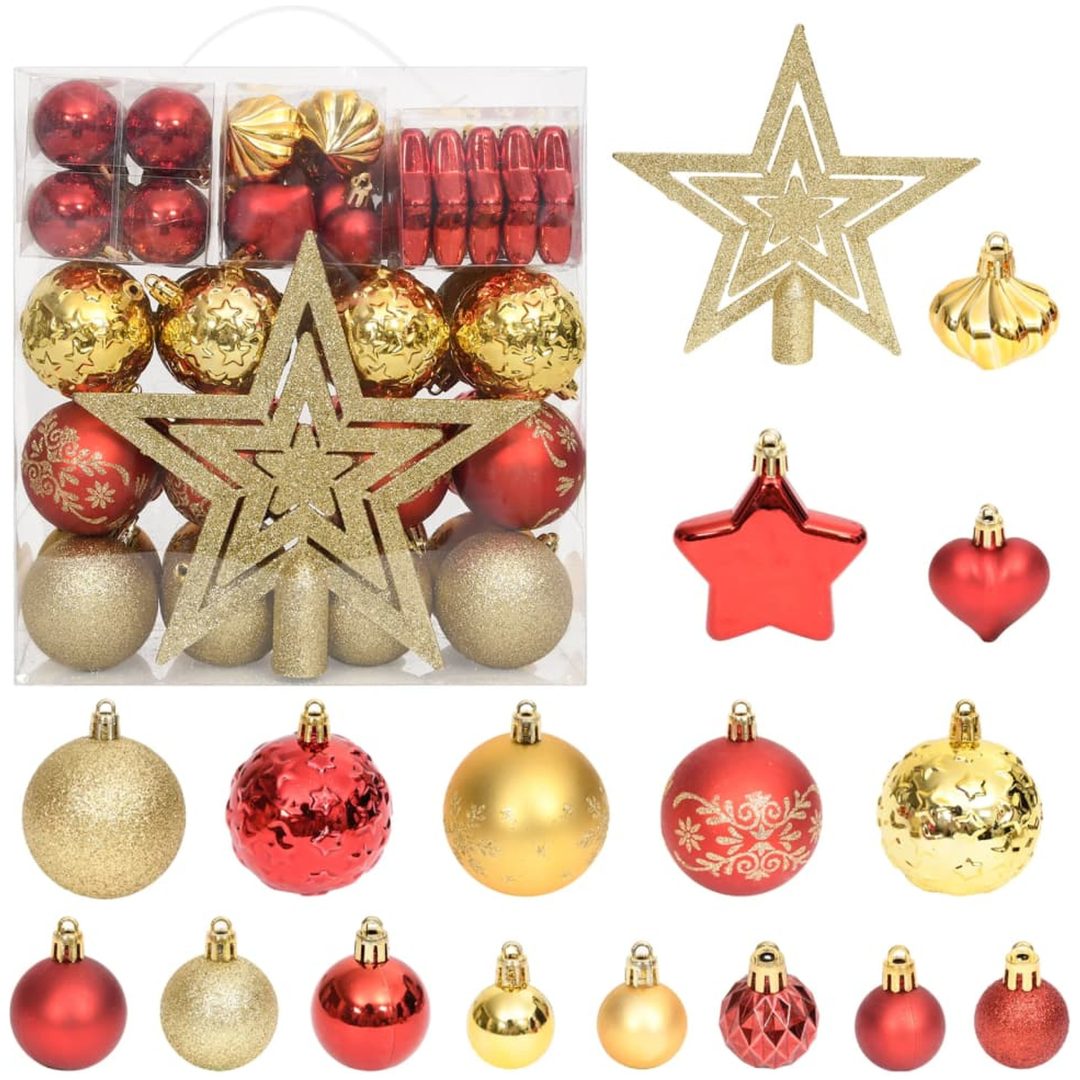 Julgranskulor 70 st guld och röd vidaXL