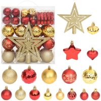 Julgranskulor 70 st guld och röd vidaXL