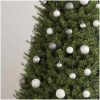Julgranskulor med spira och 150 LED 61 delar vit och grå vidaXL – miniatyr 4