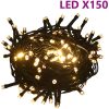 Julgranskulor med spira och 150 LED 61 delar vit och grå vidaXL – miniatyr 6