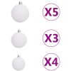 Julgranskulor med spira och 150 LED 61 delar vit och grå vidaXL – miniatyr 8