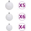 Julgranskulor med spira och 150 LED 61 delar vit och grå vidaXL – miniatyr 10