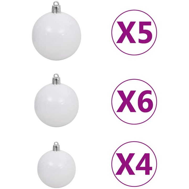 Julgranskulor med spira och 150 LED 61 delar vit och grå vidaXL – bild 10