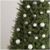 Julgranskulor med spira och 300 LED 120 delar vit och grå vidaXL – miniatyr 4