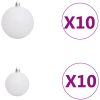 Julgranskulor med spira och 300 LED 120 delar vit och grå vidaXL – miniatyr 7