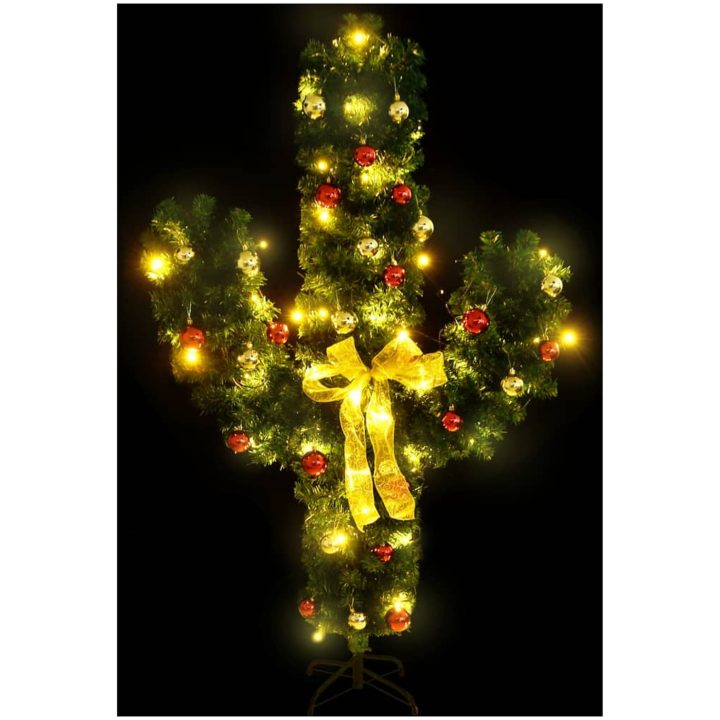 Julkaktus med fot LED grön PVC vidaXL 180 cm – bild 3