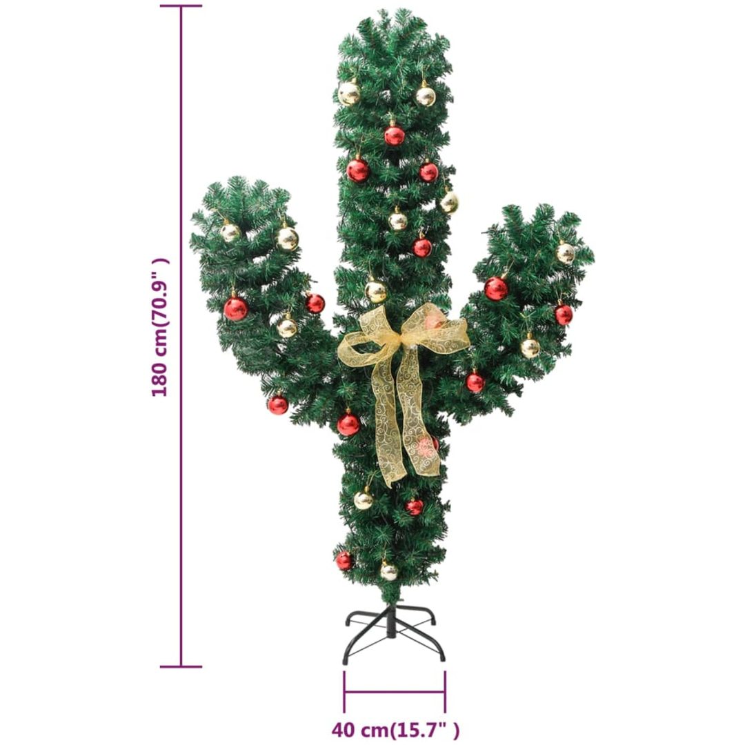 Julkaktus med fot LED grön PVC vidaXL 180 cm – bild 9