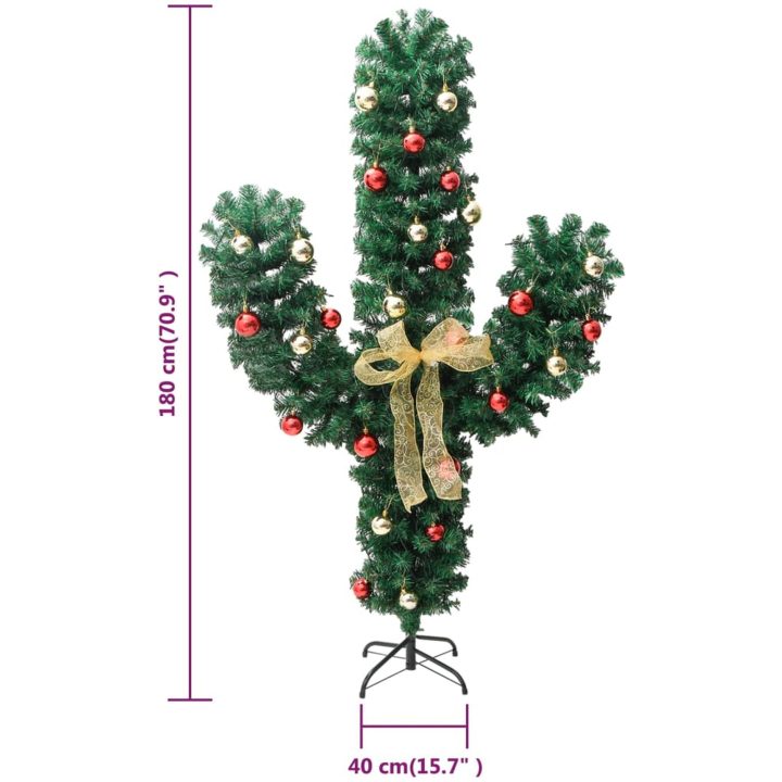 Julkaktus med fot LED grön PVC vidaXL 180 cm – bild 9