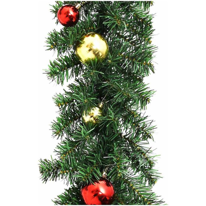 Julkrans dekorerad med julkulor och LED-lampor vidaXL 10 m – bild 4