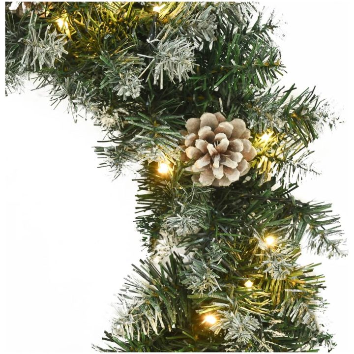 Julkrans med lysdioder grön 45 cm PVC vidaXL 45 x 45 cm – bild 3