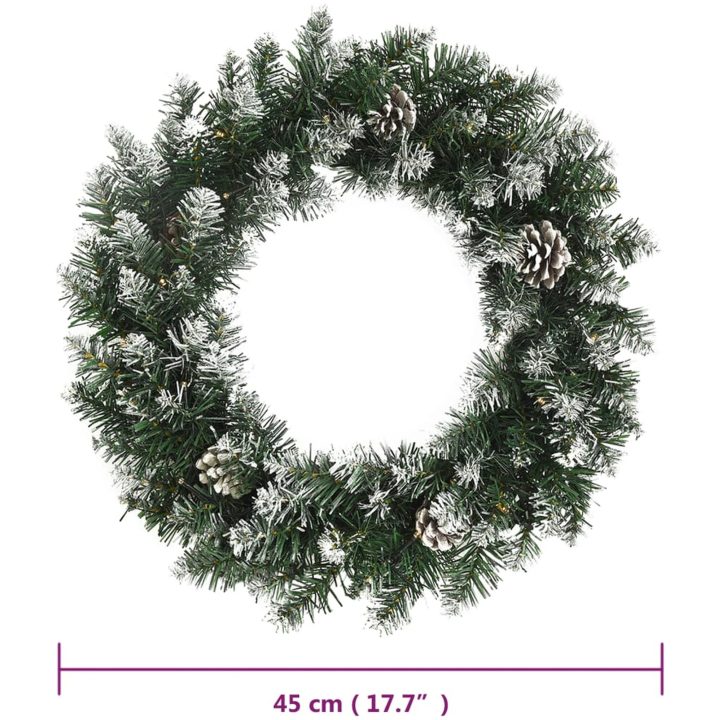 Julkrans med lysdioder grön 45 cm PVC vidaXL 45 x 45 cm – bild 5