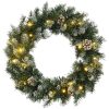 Julkrans med lysdioder grön 45 cm PVC vidaXL 45 x 45 cm – miniatyr 1