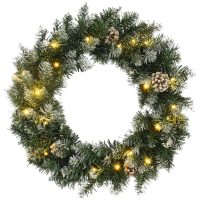 Julkrans med lysdioder grön 45 cm PVC vidaXL