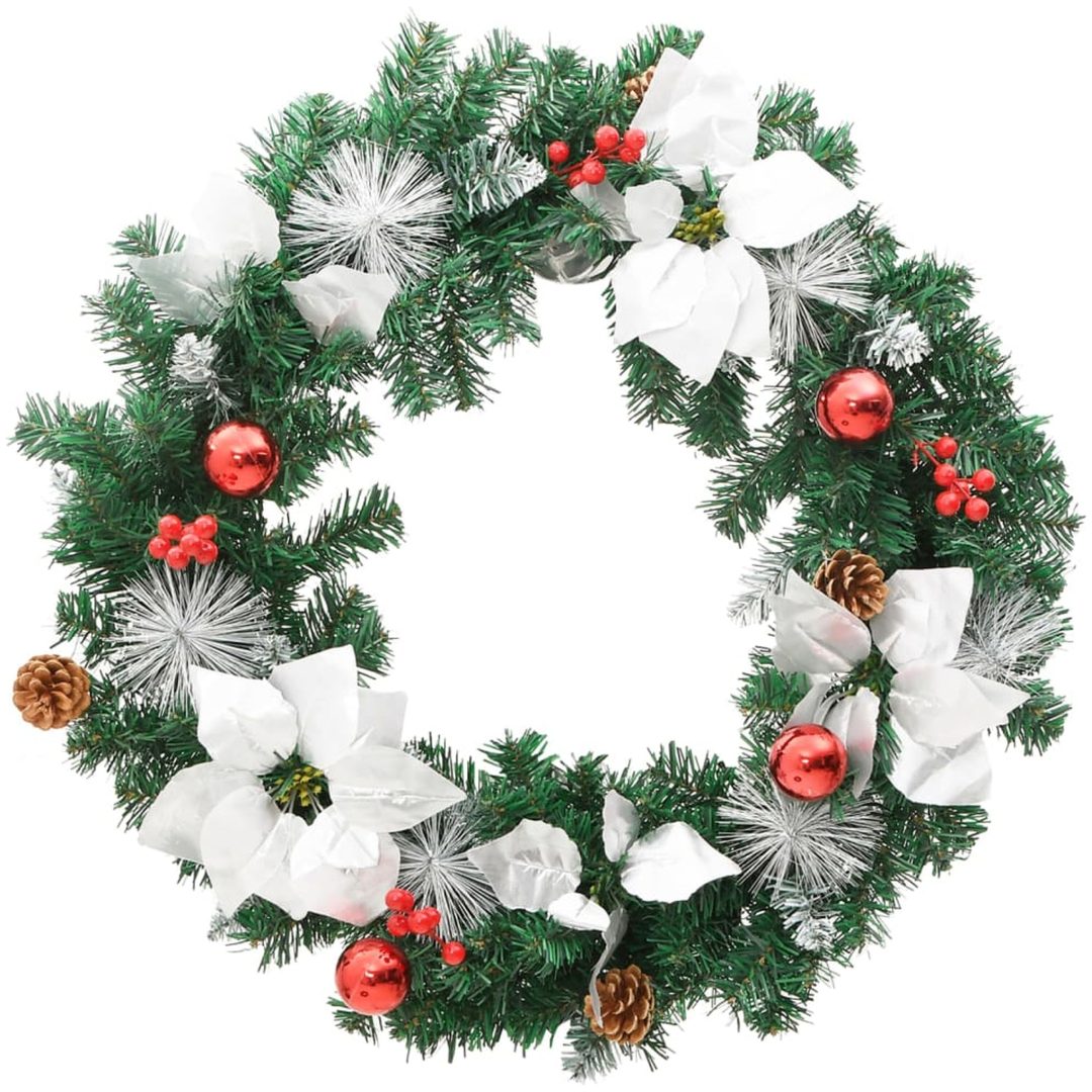 Julkrans med lysdioder grön 60 cm PVC vidaXL – bild 3