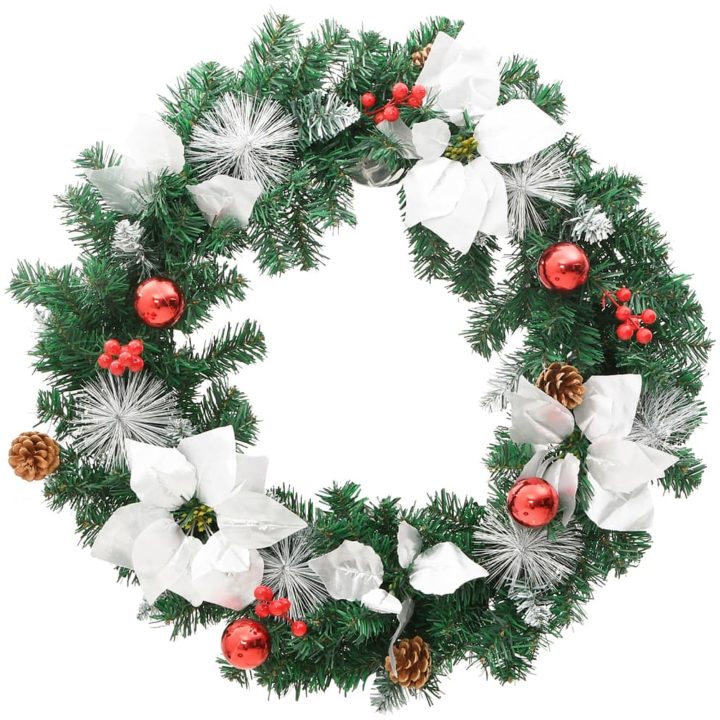 Julkrans med lysdioder grön 60 cm PVC vidaXL – bild 3