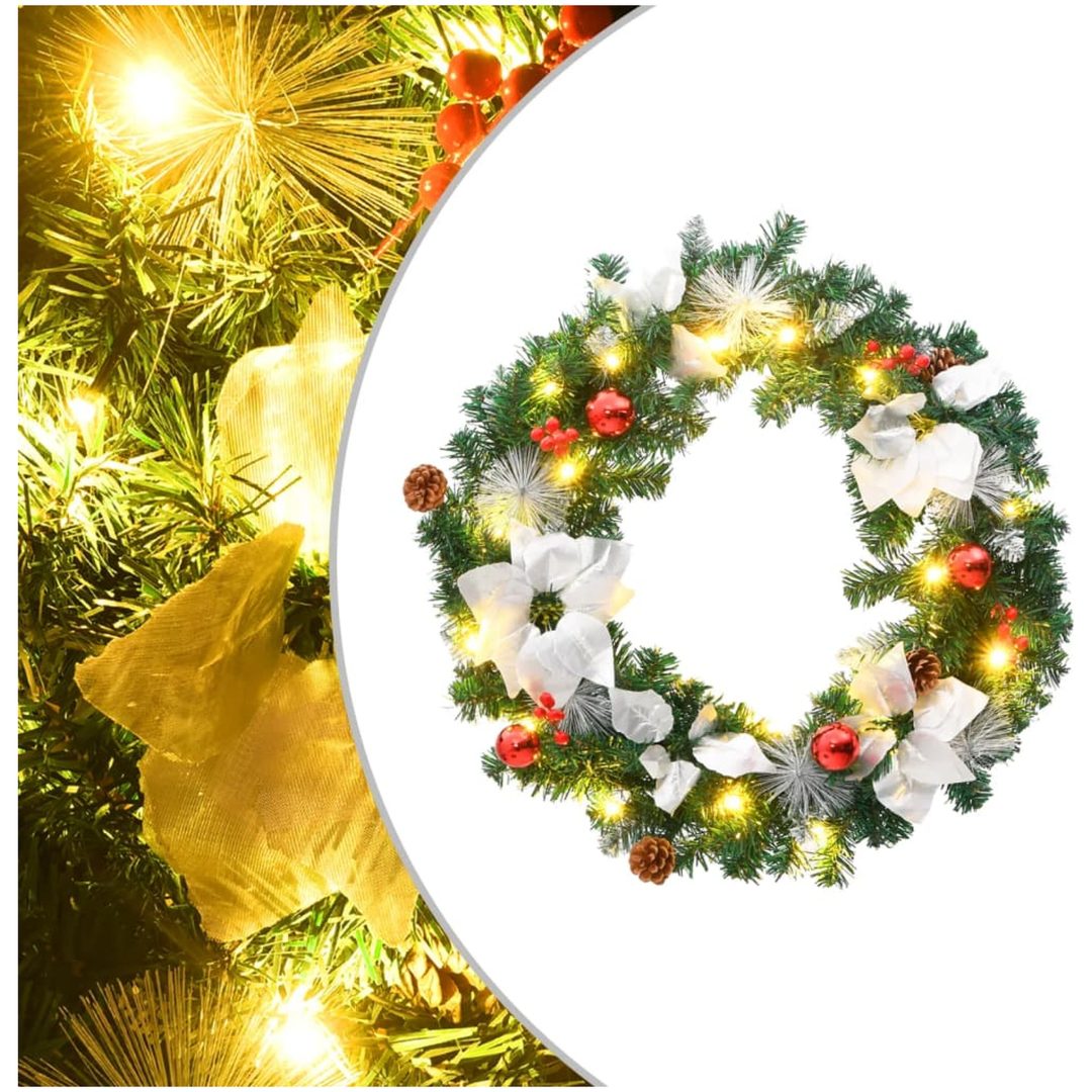 Julkrans med lysdioder grön 60 cm PVC vidaXL
