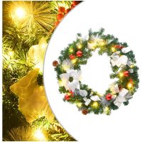 Julkrans med lysdioder grön 60 cm PVC vidaXL