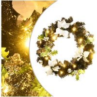 Julkrans med lysdioder svart 60 cm PVC vidaXL