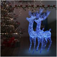 Julren 2 st akryl 250 LED 180 cm blå vidaXL