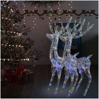 Julren 2 st akryl 250 LED 180 cm flerfärgad vidaXL