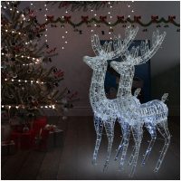Julren 2 st akryl 250 LED 180 cm kallvit vidaXL
