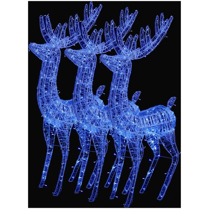 Julren 3 st akryl 250 LED 180 cm blå vidaXL 96 x 40 x 180 cm – bild 4