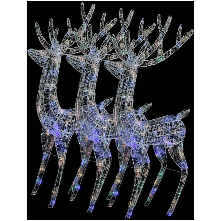 Julren 3 st akryl 250 LED 180 cm flerfärgad vidaXL 96 x 40 x 180 cm – bild 4