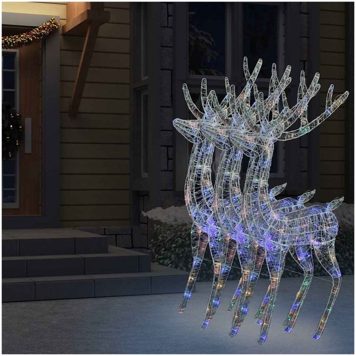 Julren 3 st akryl 250 LED 180 cm flerfärgad vidaXL 96 x 40 x 180 cm – bild 6
