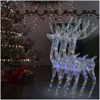 Julren 3 st akryl 250 LED 180 cm flerfärgad vidaXL