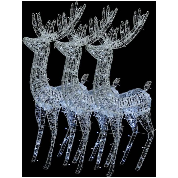 Julren 3 st akryl 250 LED 180 cm kallvit vidaXL 96 x 40 x 180 cm – bild 4