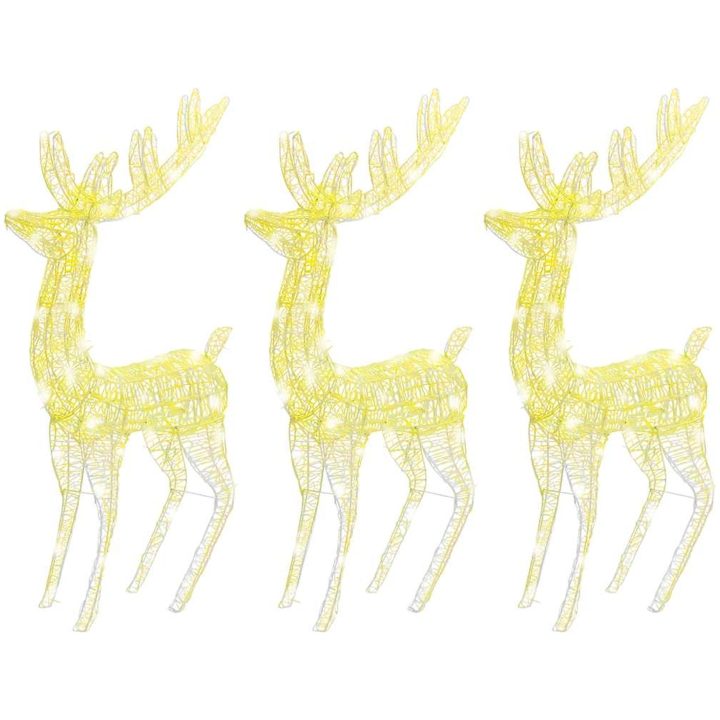 Julren 3 st akryl 250 LED 180 cm varmvit vidaXL 96 x 40 x 180 cm – bild 2