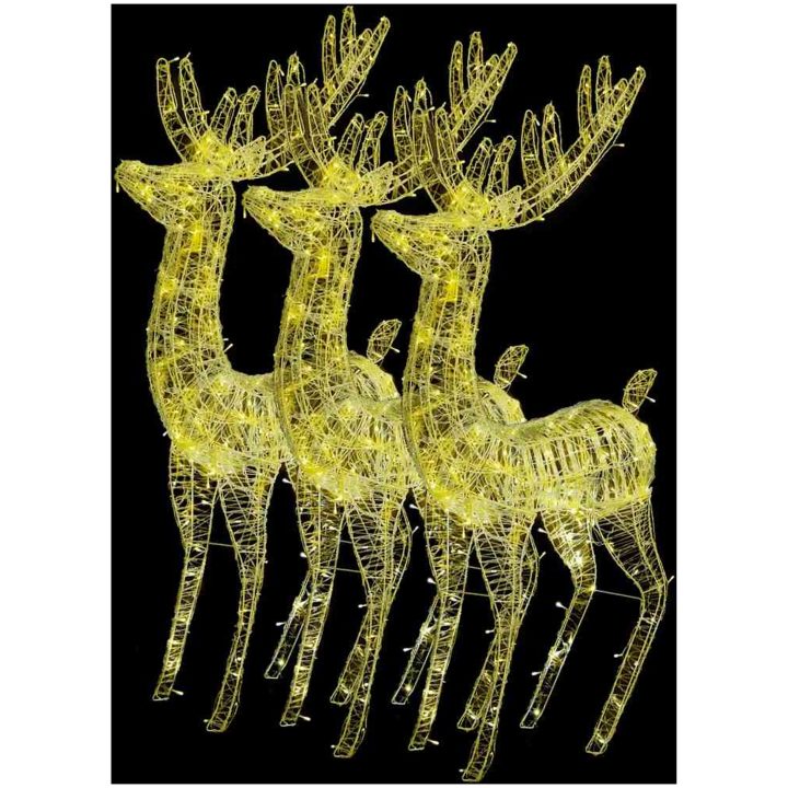 Julren 3 st akryl 250 LED 180 cm varmvit vidaXL 96 x 40 x 180 cm – bild 4