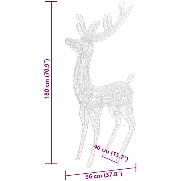 Julren 3 st akryl 250 LED 180 cm varmvit vidaXL 96 x 40 x 180 cm – bild 9