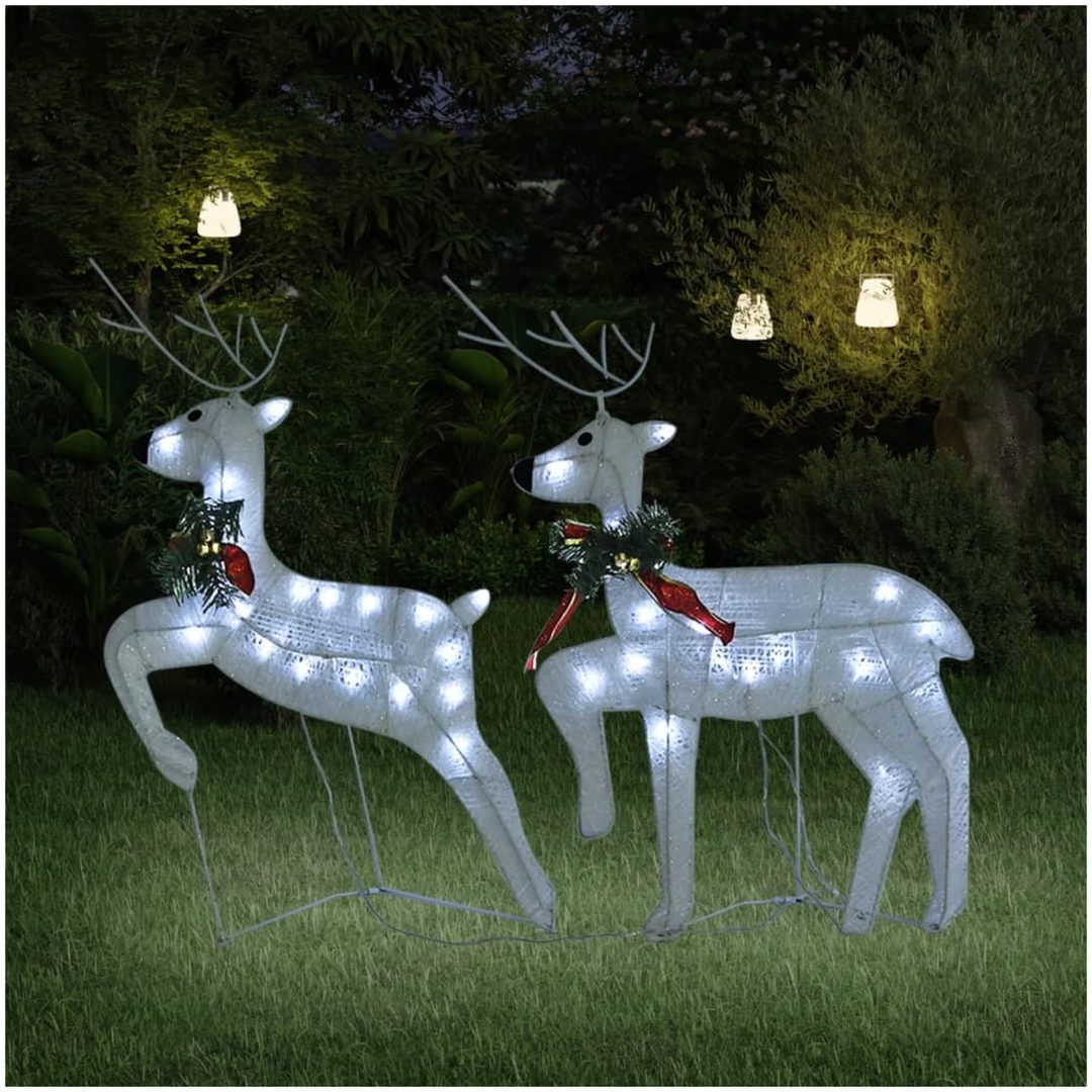 Julrenar 2 st vit 40 lysdioder vidaXL
