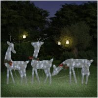 Julrenar familj 270x7x90 cm silver kallvit vidaXL