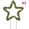 Julstjärna 3 st med spett 50 LEDs vidaXL 29 cm – miniatyr 2