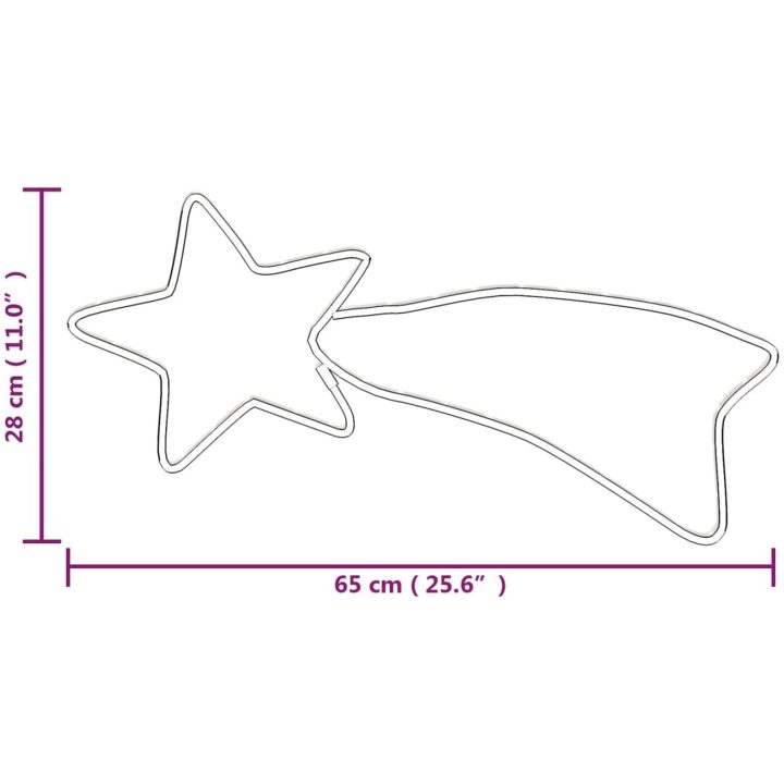 Julstjärna komet-figur med 48 LED varmvit 65x28 cm vidaXL – bild 6