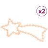 Julstjärna komet-figurer 2 st med 48 LED varmvit 65x28 cm vidaXL – miniatyr 2